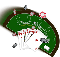 blackjack avec table de jeu visible