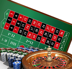 roulette avec table de jeu visible